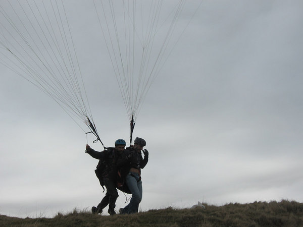 Oliver and I taking off to fly tandem in Scotland.